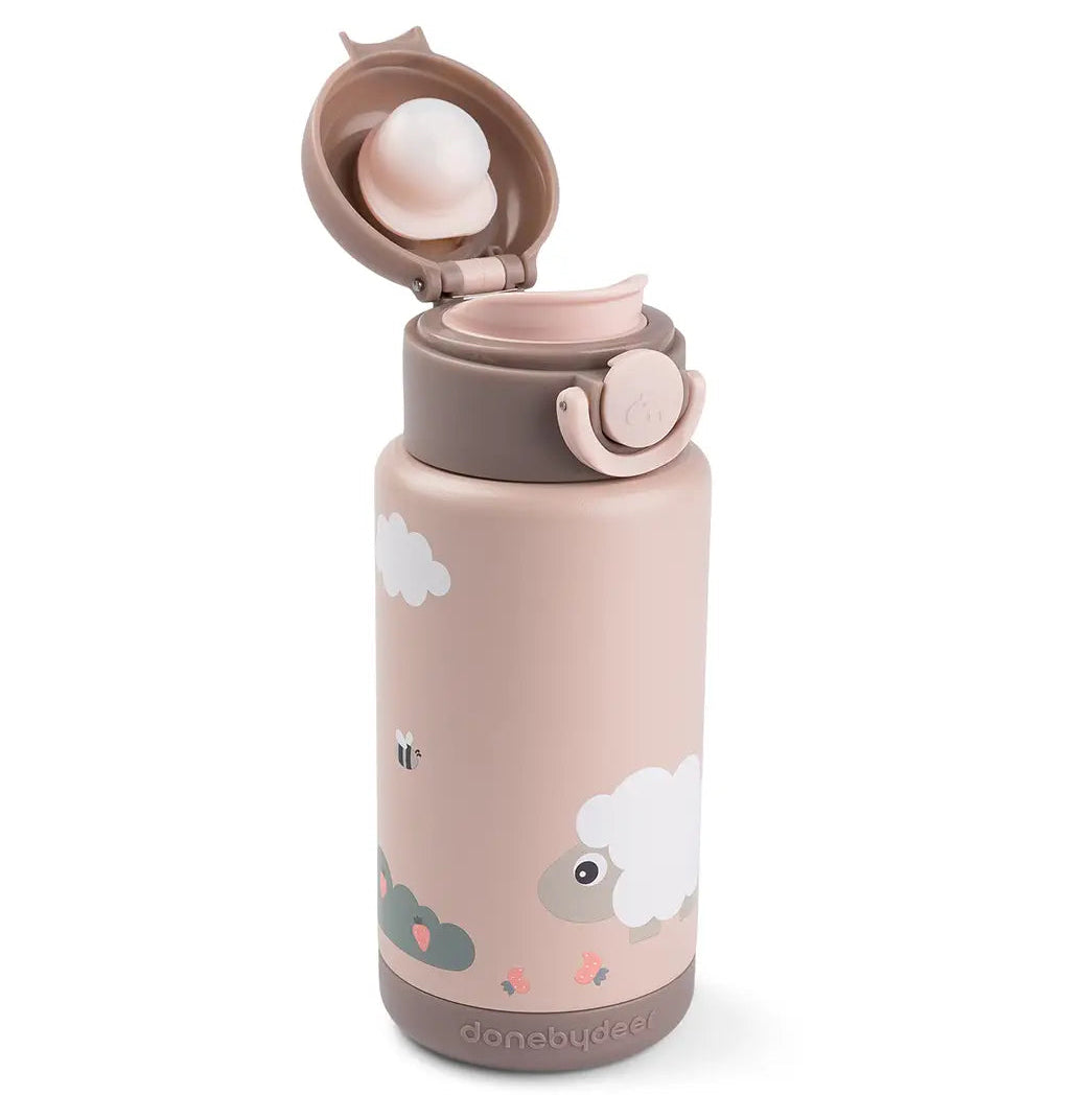 Botella de acero térmica DONEBYDEER tiny farm · rosa