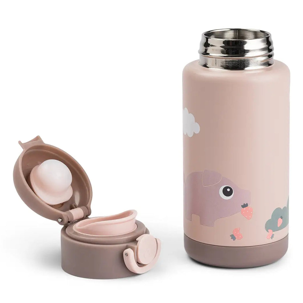 Botella de acero térmica DONEBYDEER tiny farm · rosa