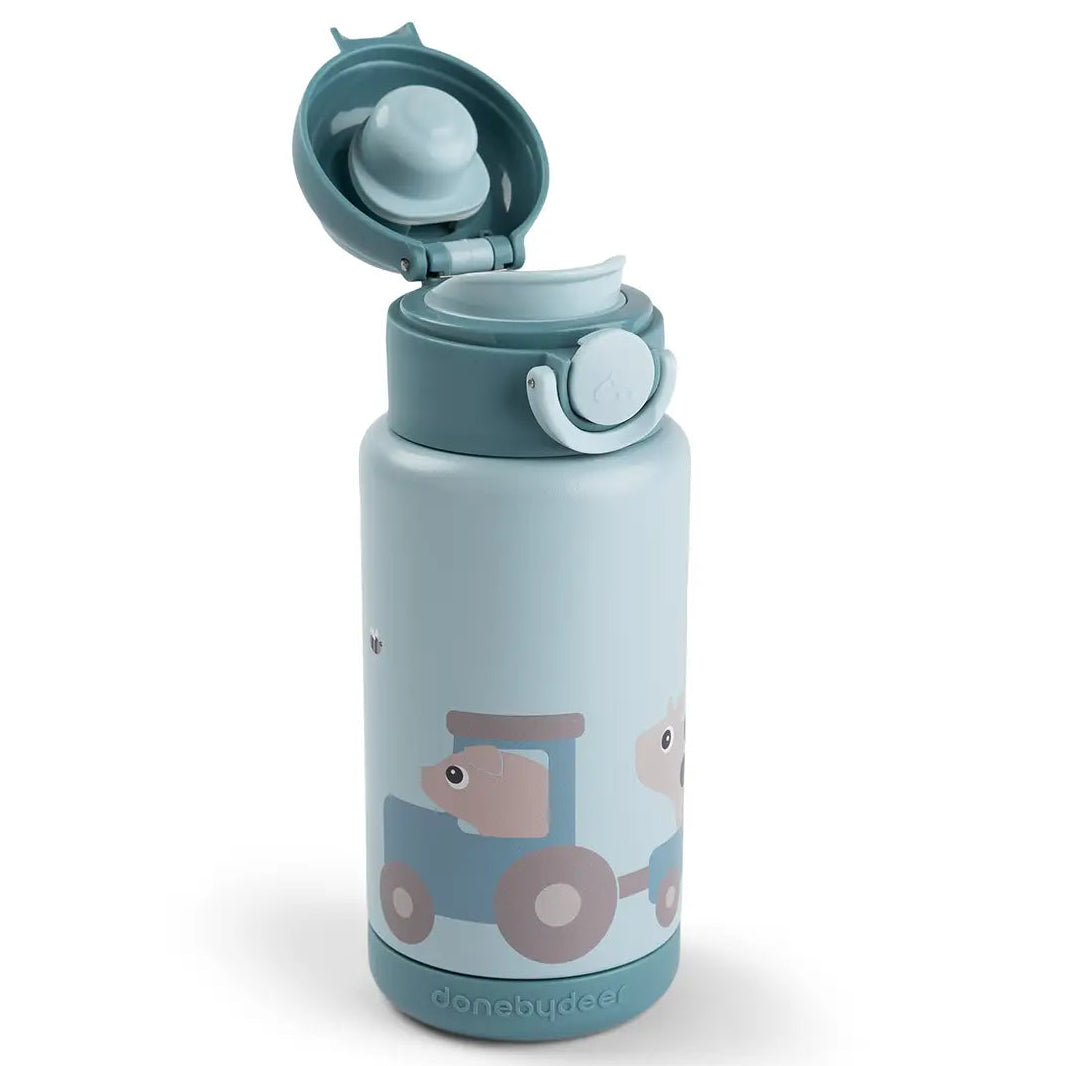 Botella de acero térmica DONEBYDEER tiny farm · azul
