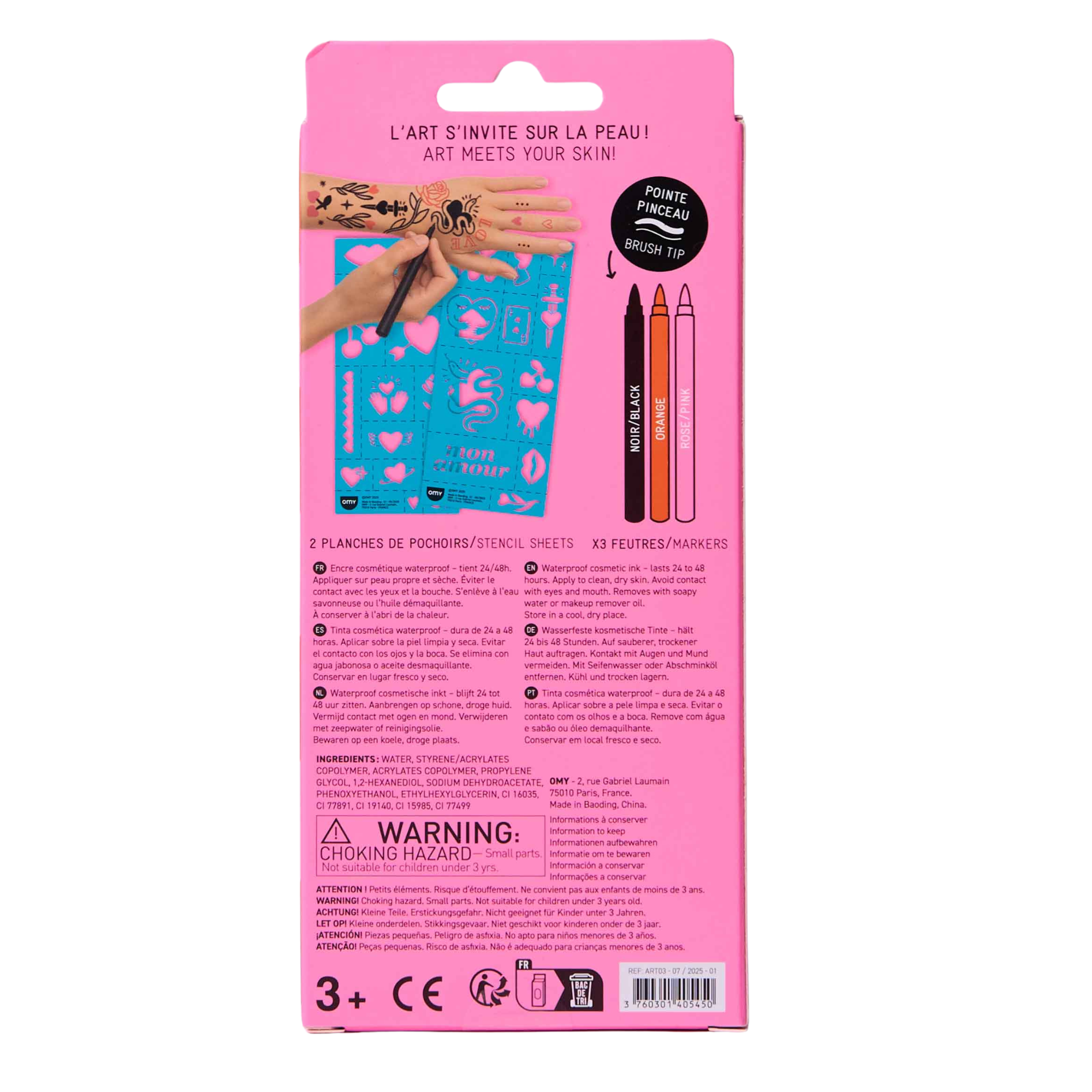 Rotuladores tattoos OMY · I love you