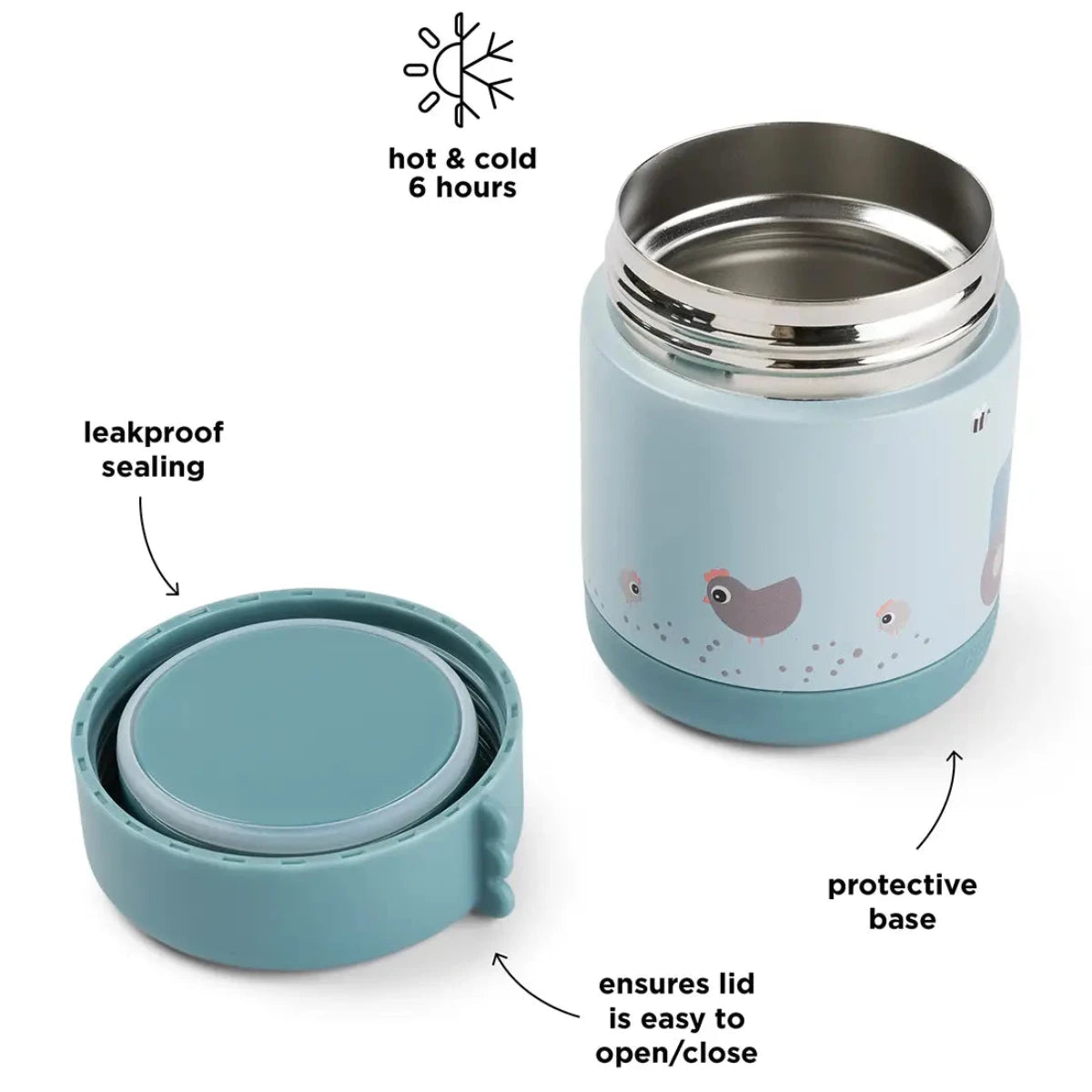 Termo de sólidos DONEBYDEER 300ml. · tiny farm azul