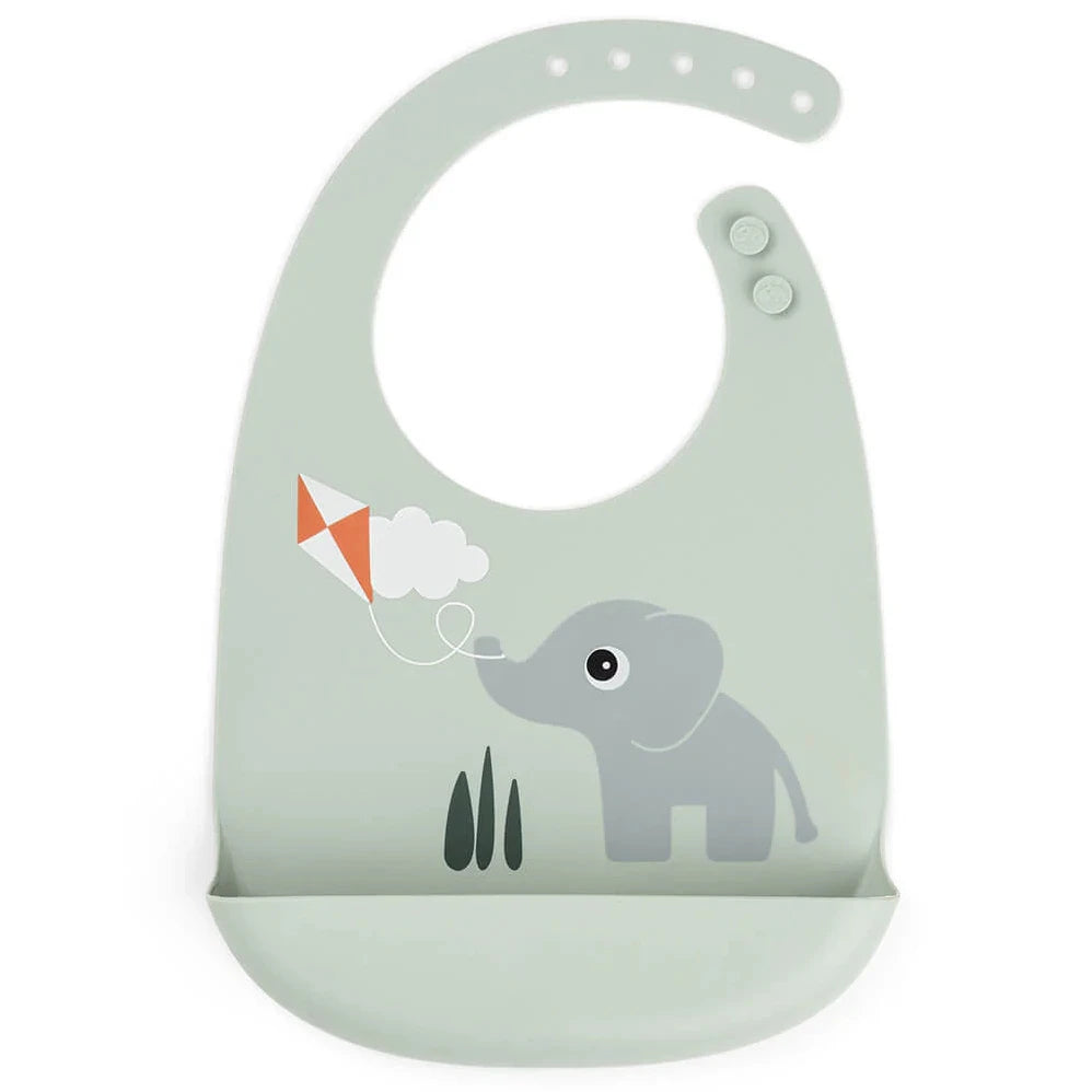 Babero de silicona DONEBYDEER · playground verde