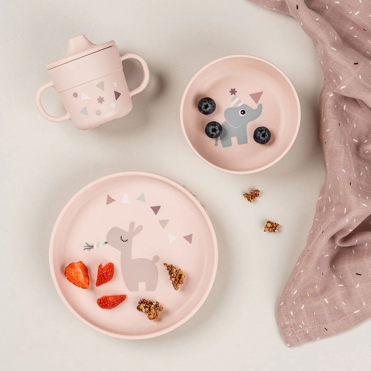 Vajilla foodie con ventosa DONEBYDEER · celebration rosa
