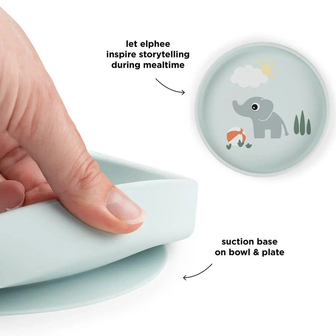 Plato de silicona con ventosa DONEBYDEER · playground azul