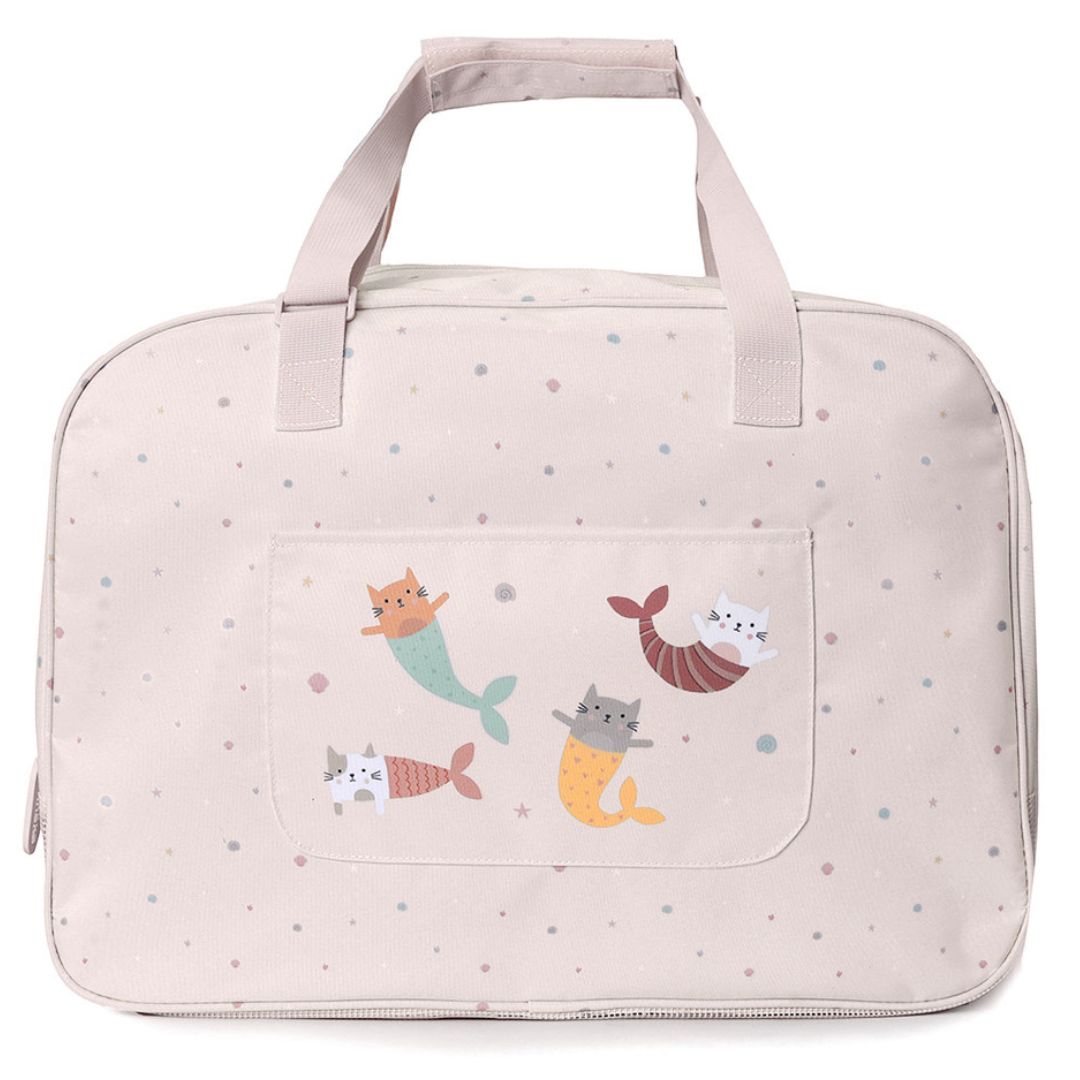 Bolso de playa con rejilla personalizable · mermaid cats