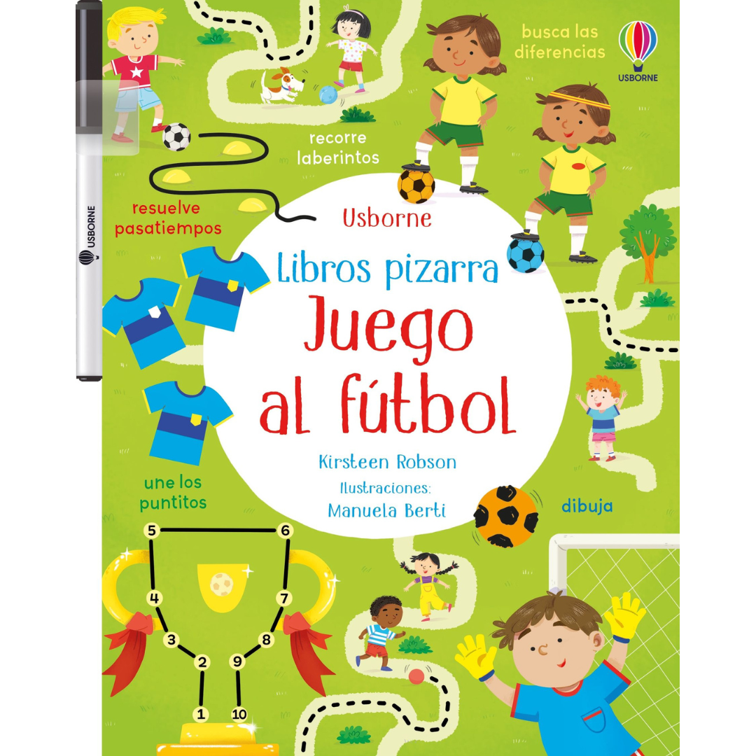 Libro pizarra reutilizable · juego al fútbol