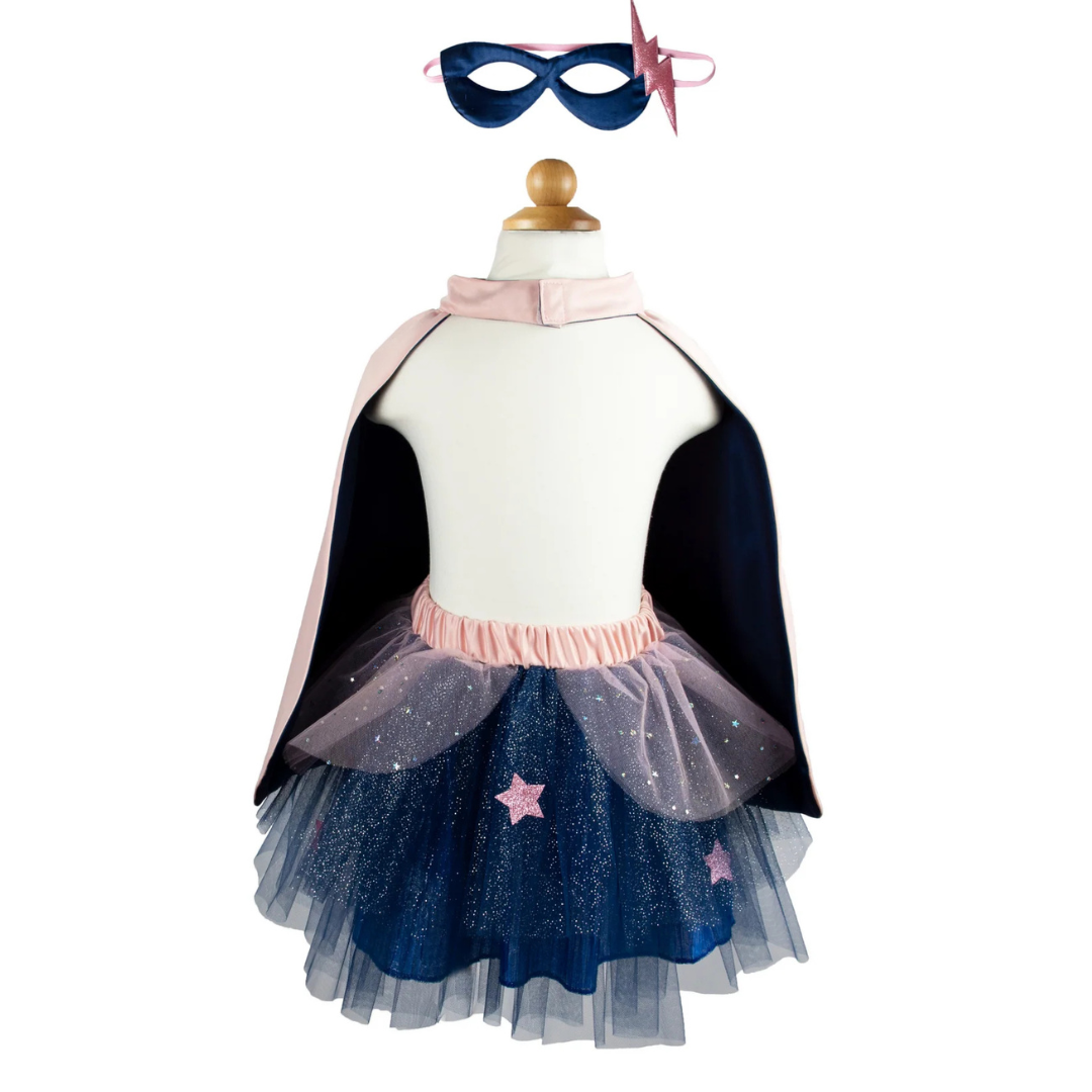 Tutú, capa y antifaz en rosa/azul