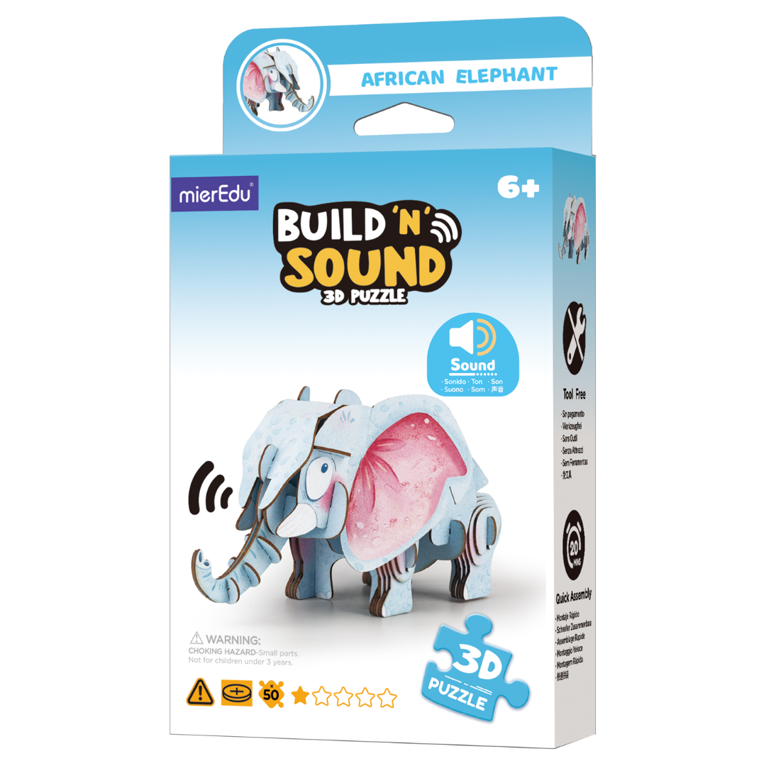 Puzzle 3D ¡con sonido! · elefante