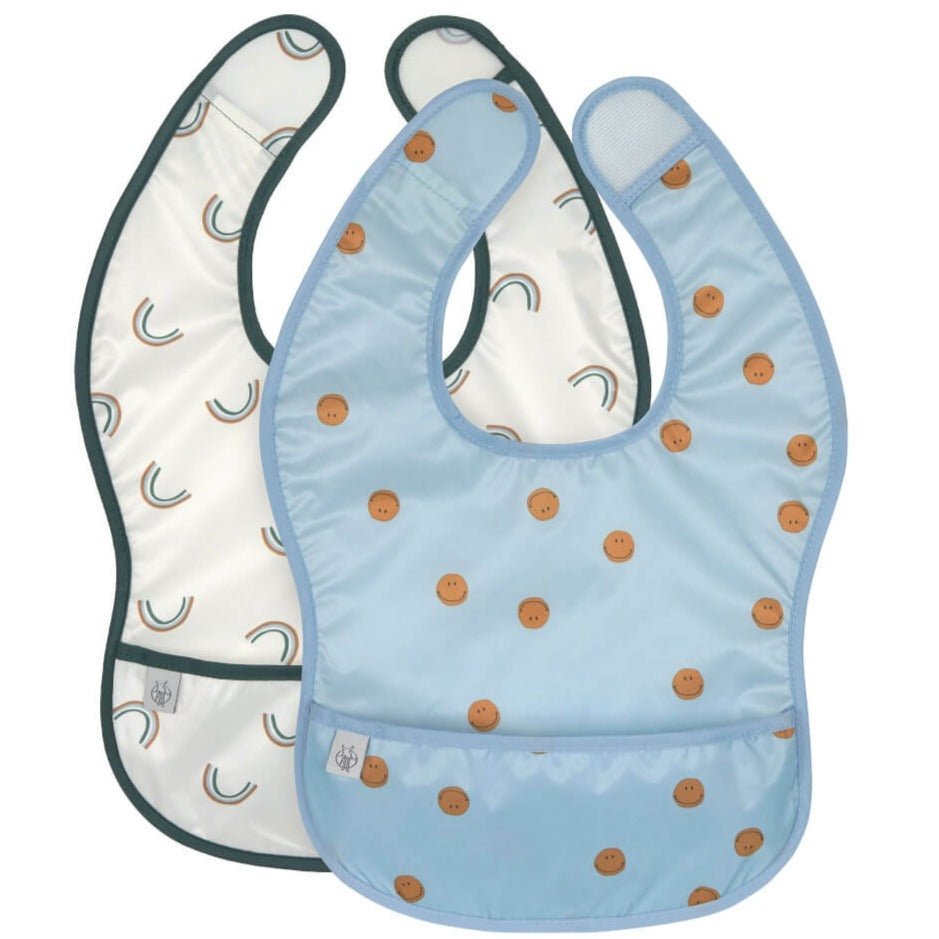 2 baberos con bolsillo Lässig · Happy Blue - La Chata Merengüela