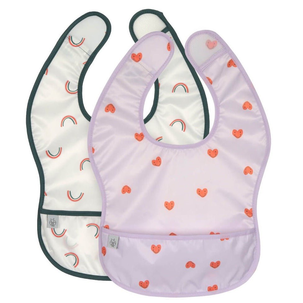 2 baberos con bolsillo Lässig · Happy Lavender - La Chata Merengüela