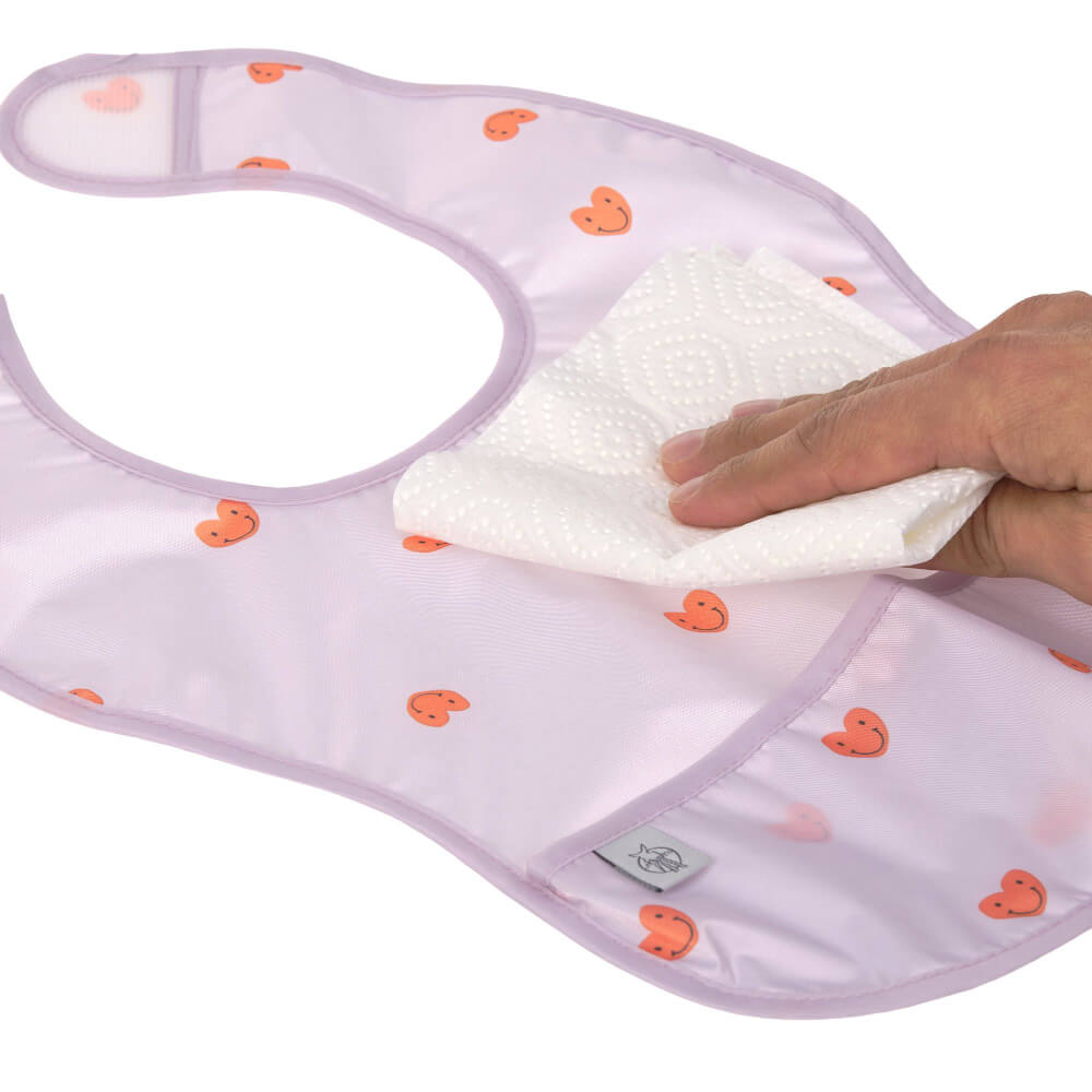 2 baberos con bolsillo Lässig · Happy Lavender - La Chata Merengüela