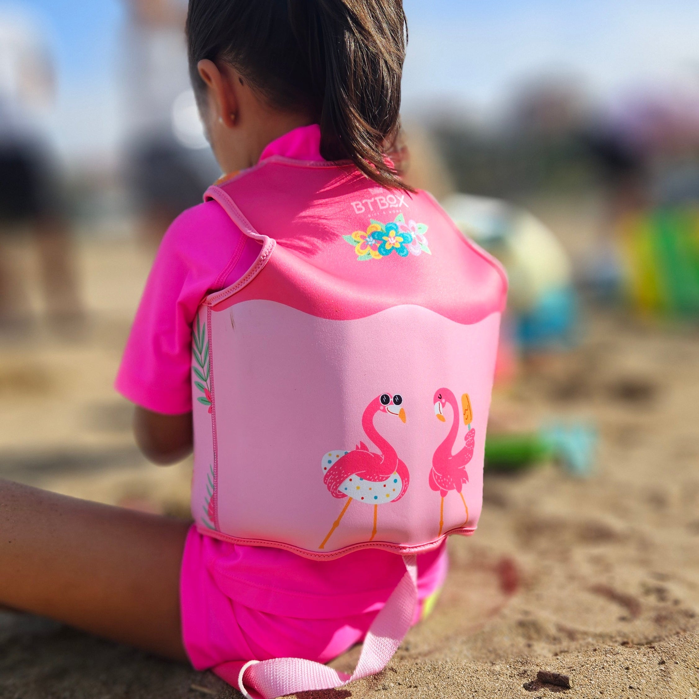 Chaleco flotador de aprendizaje BTBOX · flamingos