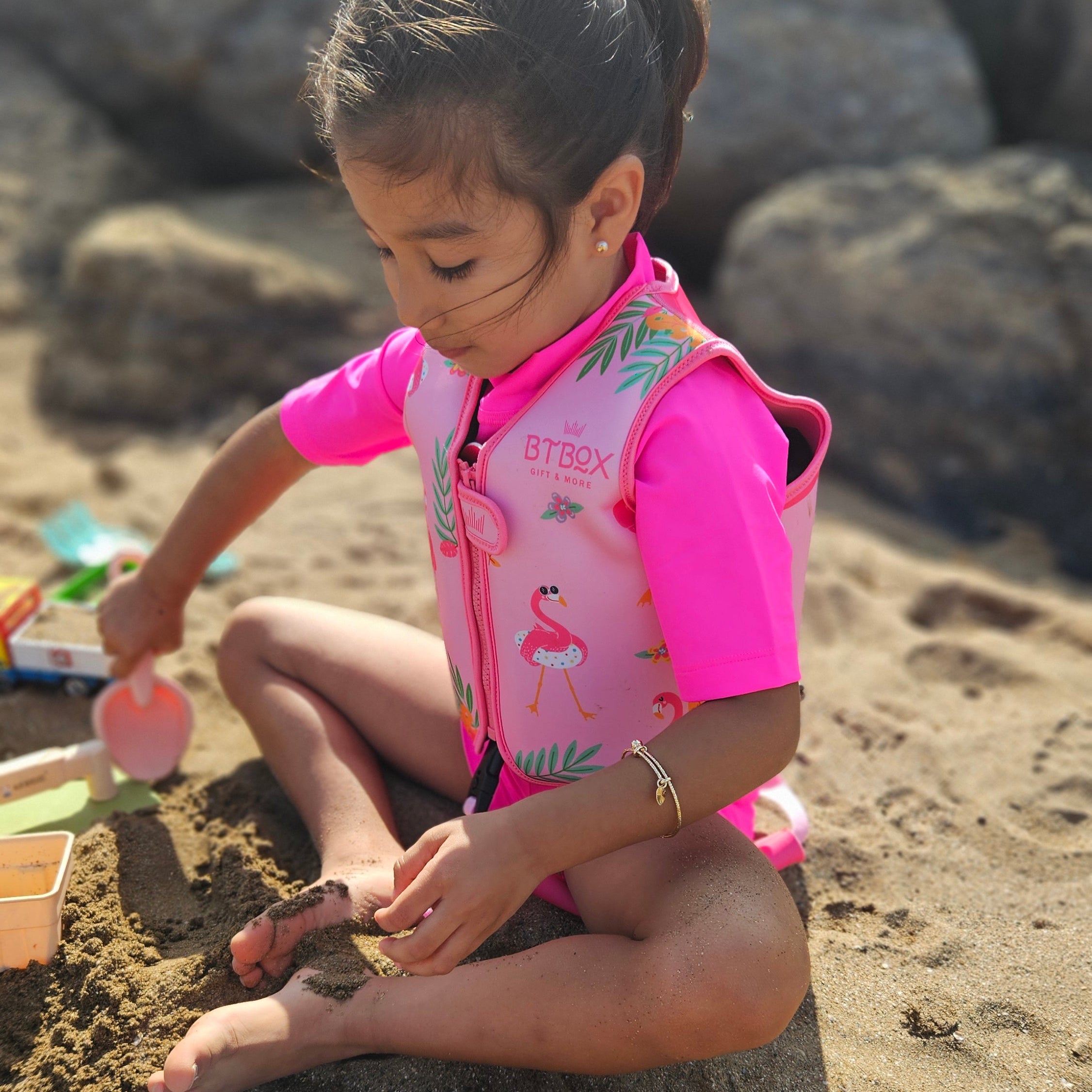 Chaleco flotador de aprendizaje BTBOX · flamingos