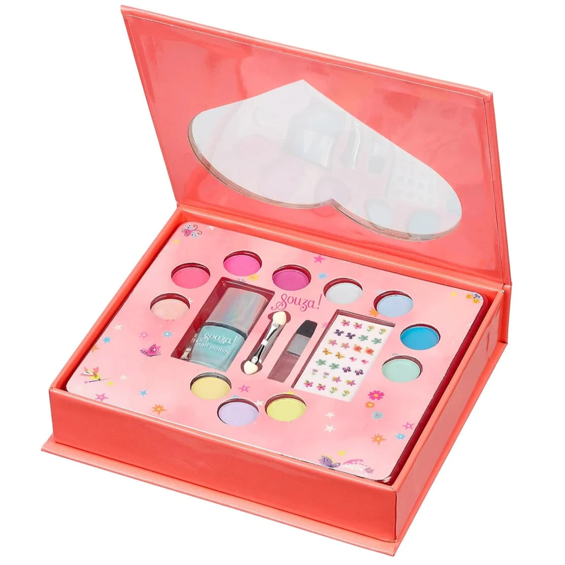 Caja de maquillaje en forma de corazón