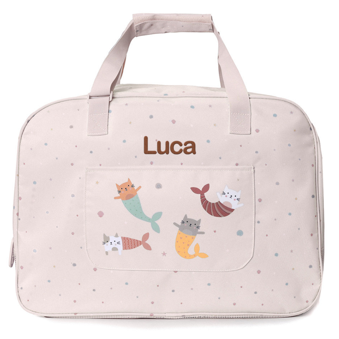 Bolso de playa con rejilla personalizable · mermaid cats
