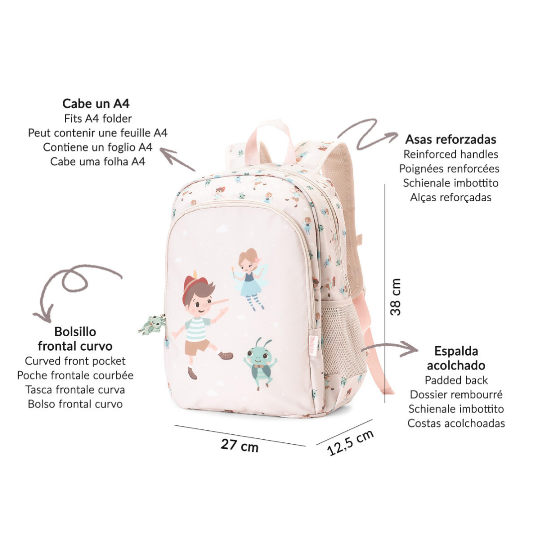 Mochila TUTETE mediana con llavero personalizable · wooden boy