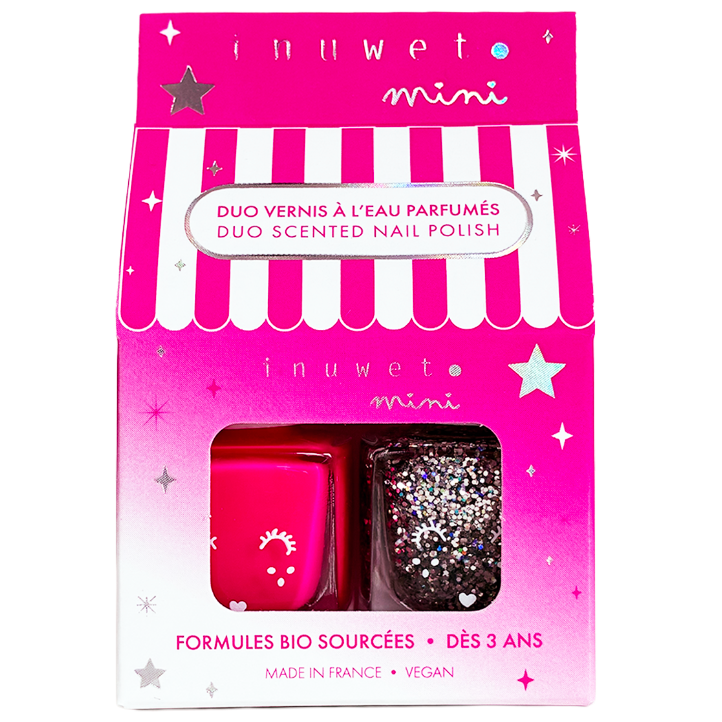 Set 2 esmaltes de uñas a base de agua INUWET · vainilla y chicle