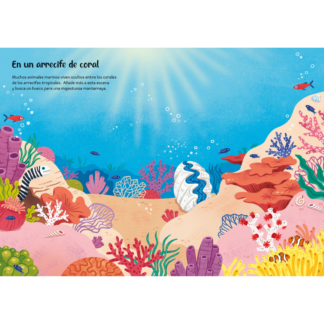 Mi pequeño libro de pegatinas brillantes: animales marinos