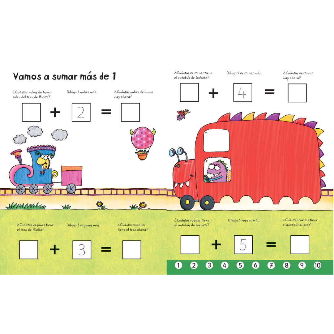 Libro pizarra reutilizable · aprendo a sumar y restar