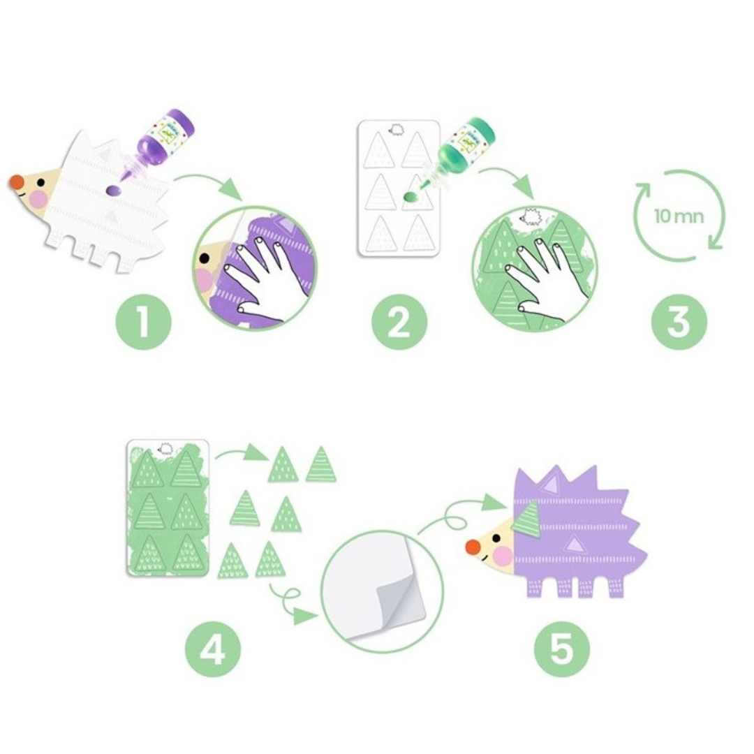 Pintura mágica con los dedos ¡pequeñas formas!