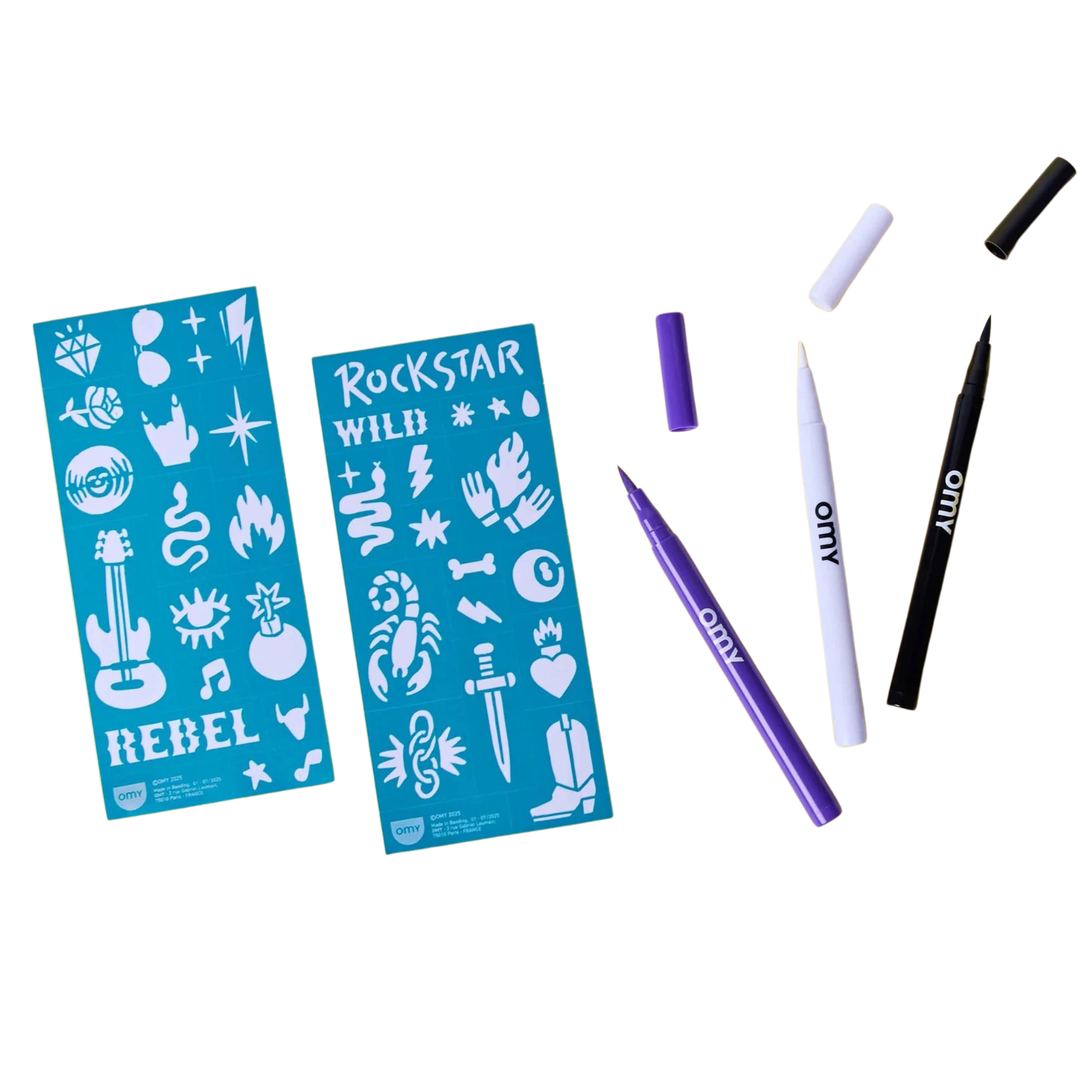 Rotuladores tattoos OMY · rock club