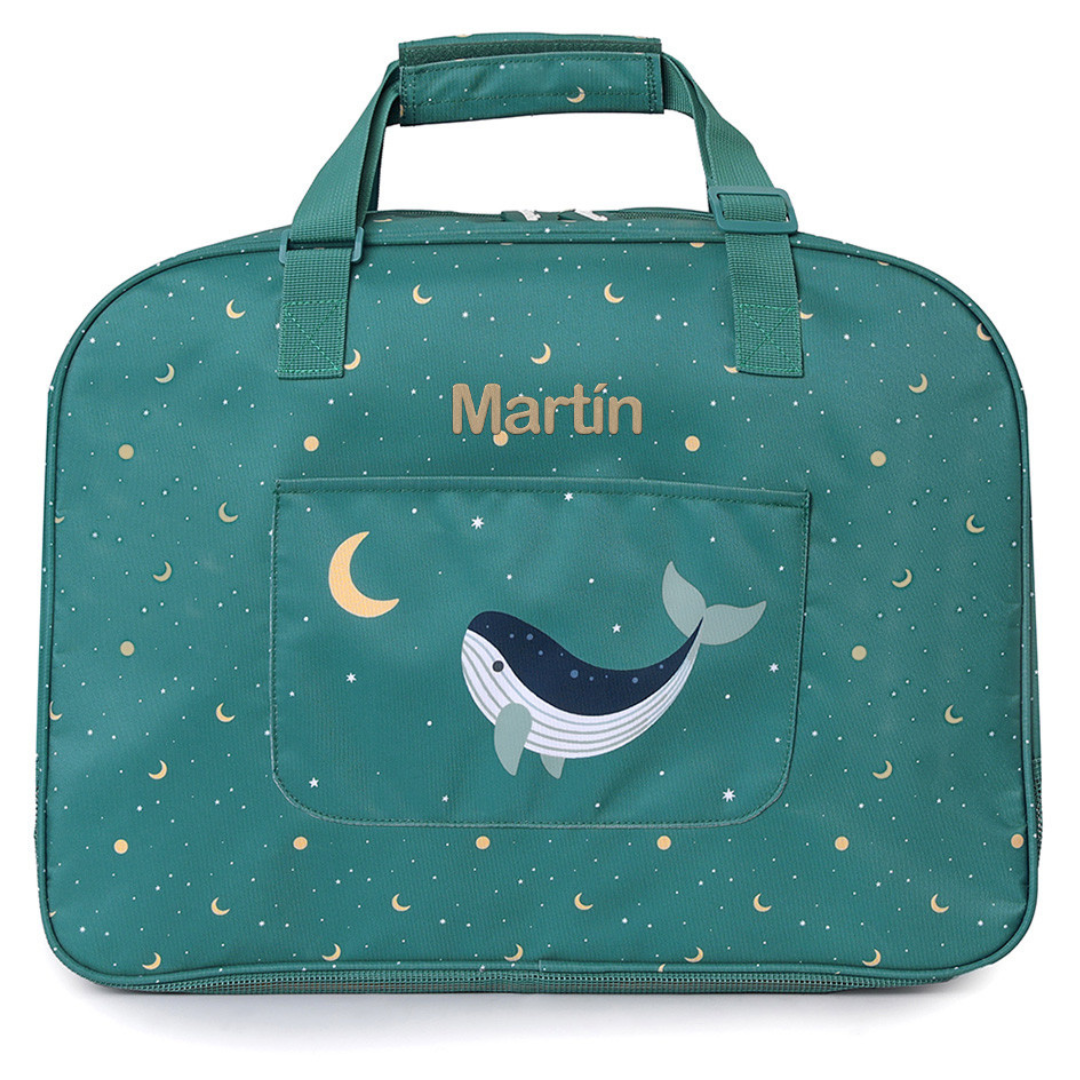 Bolso de playa con rejilla personalizable · whale teal