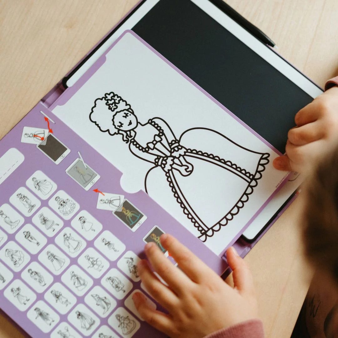 Tableta para dibujar con plantillas KIDYDRAW MINI · princesas