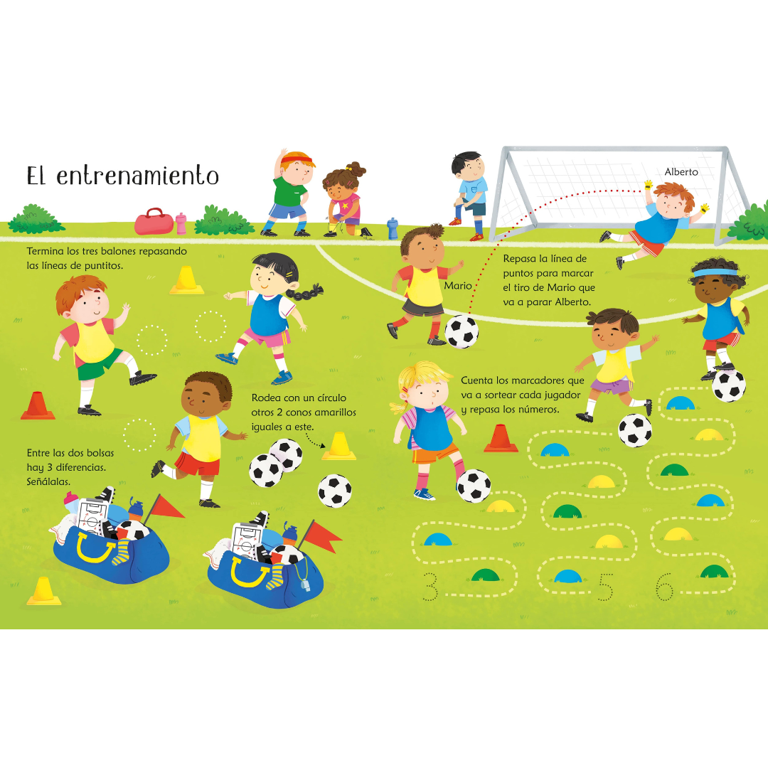 Libro pizarra reutilizable · juego al fútbol