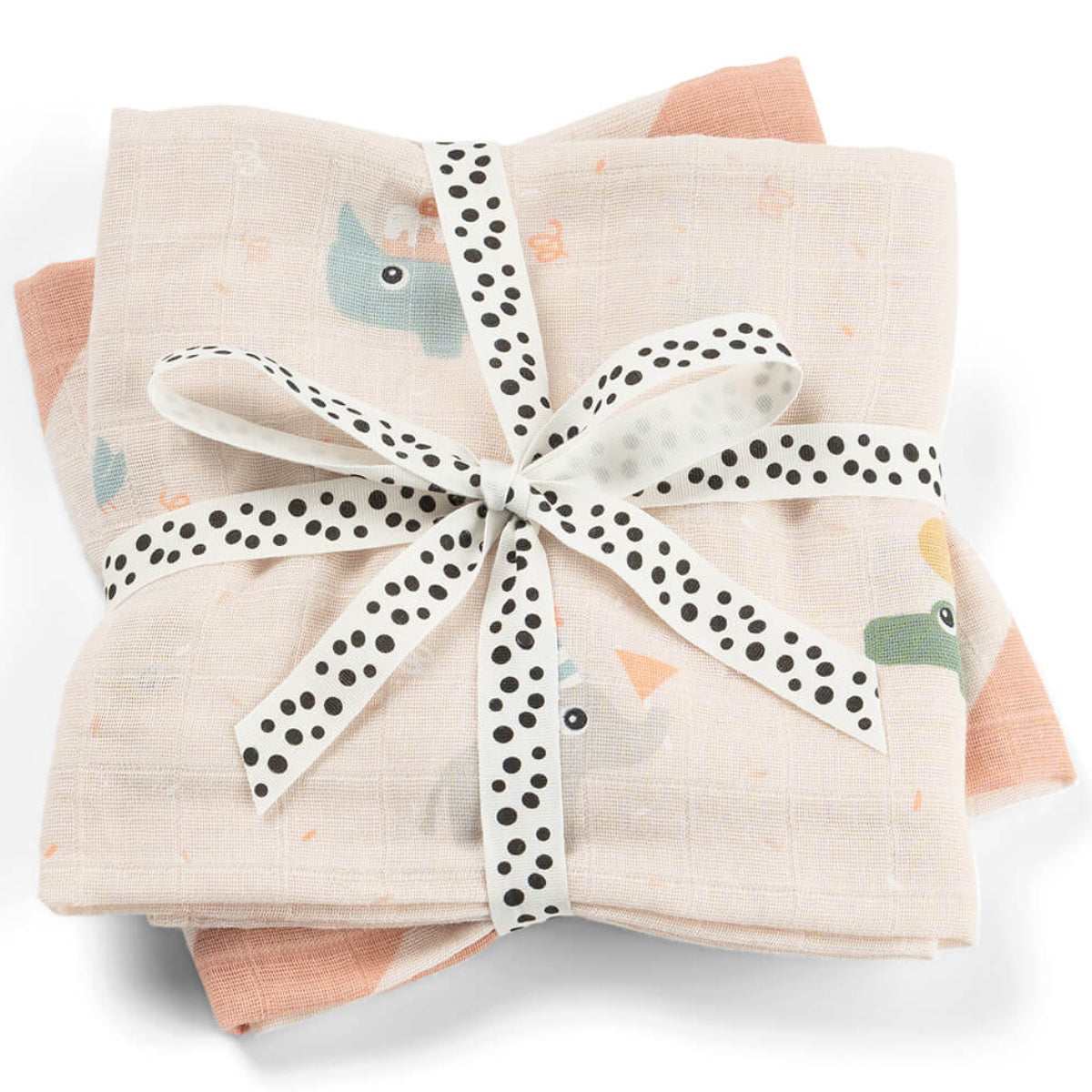 Pack 2 muselinas de algodón DONEBYDEER 65X65 · celebration rosa