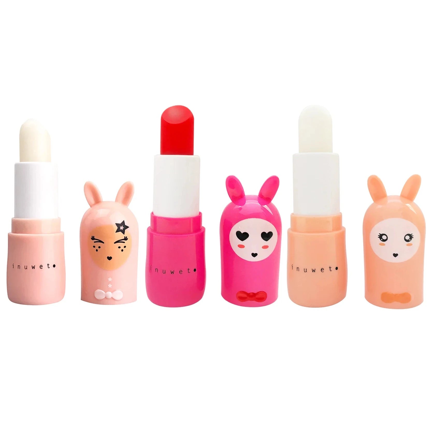 Set 3 Bálsamos Labiales Veganos Bunny INUWET · Bisous d'Amour