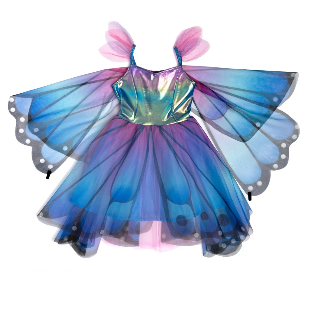 Vestido de mariposas con alas y diadema