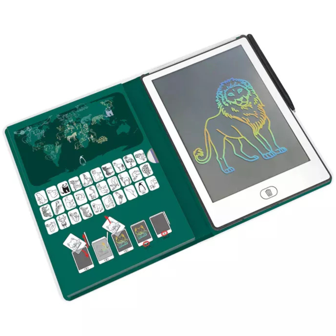Tableta para dibujar con plantillas KIDYDRAW MINI · animales del mundo