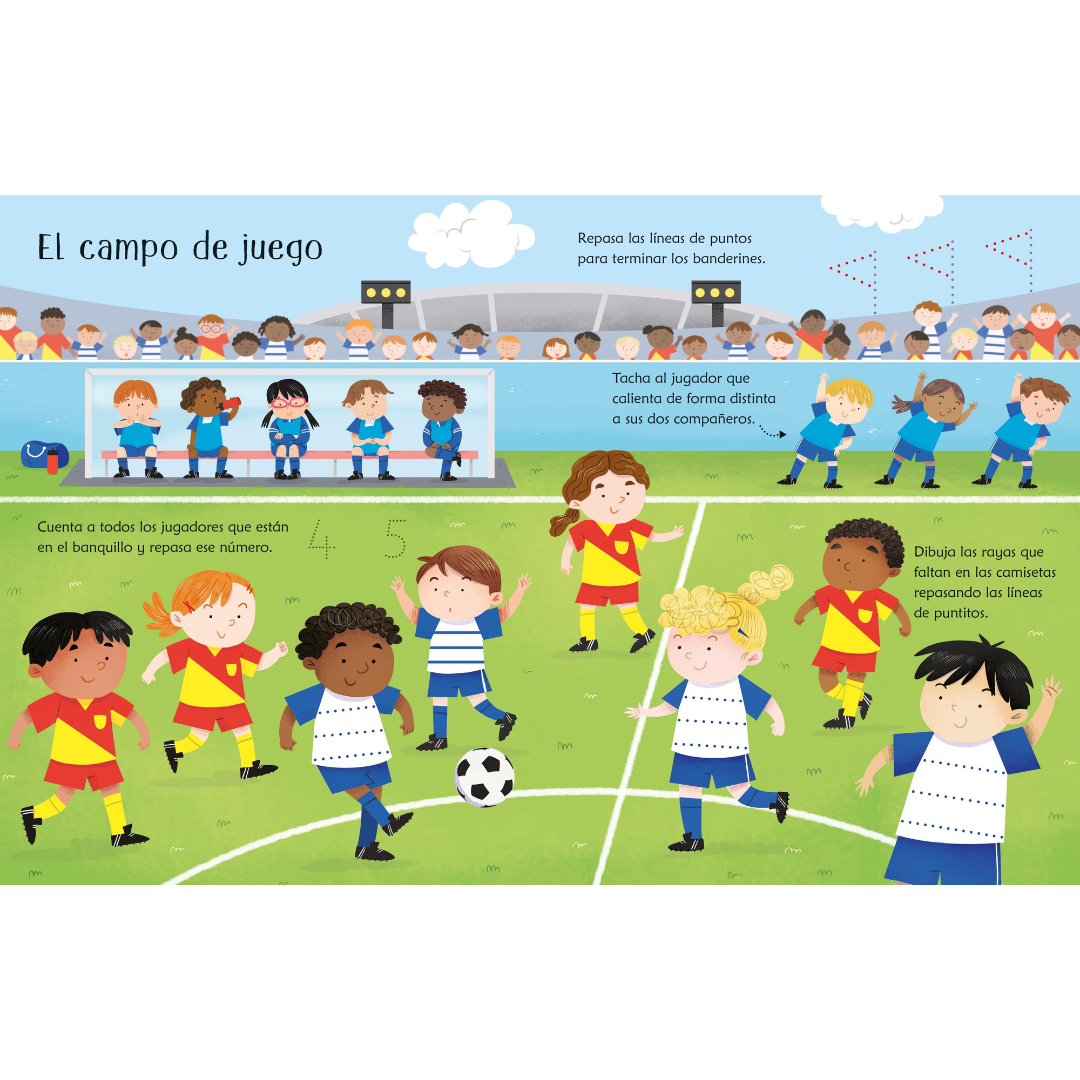 Libro pizarra reutilizable · juego al fútbol