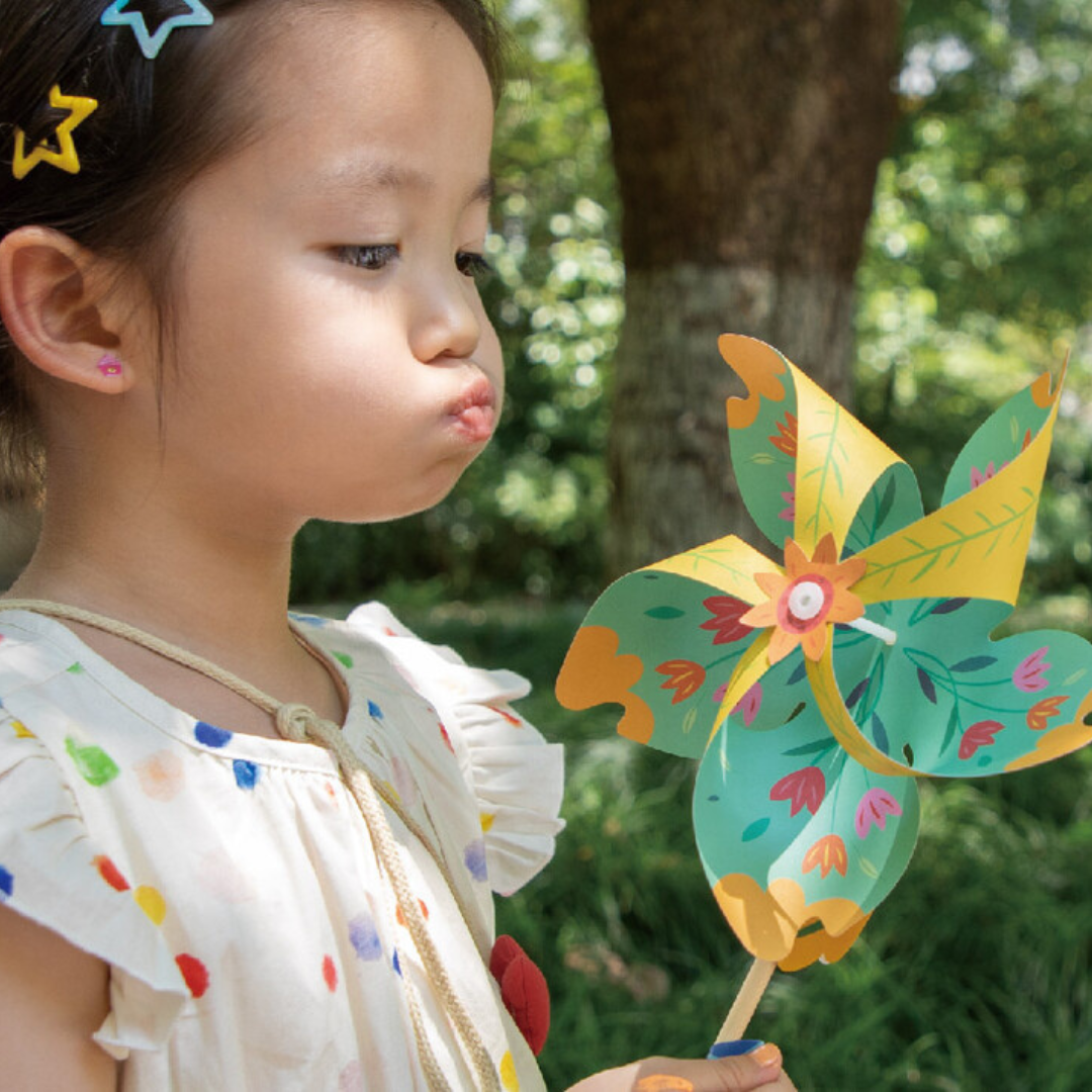 Crea molinillos de viento florales