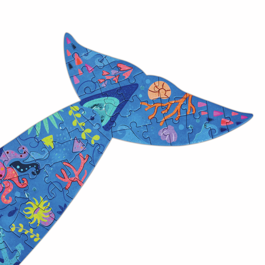 Puzzle de suelo brillante de ballena: 200 piezas