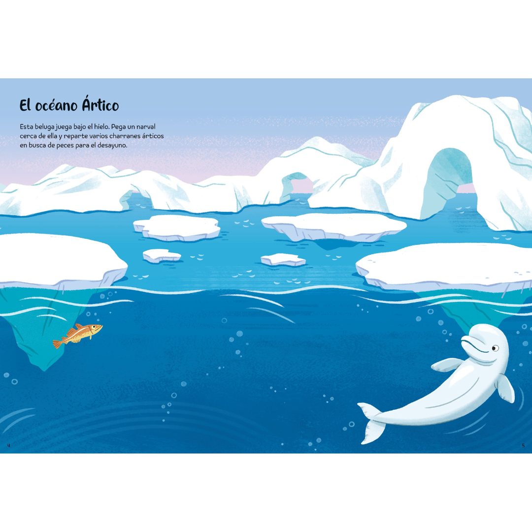 Mi pequeño libro de pegatinas brillantes: animales marinos