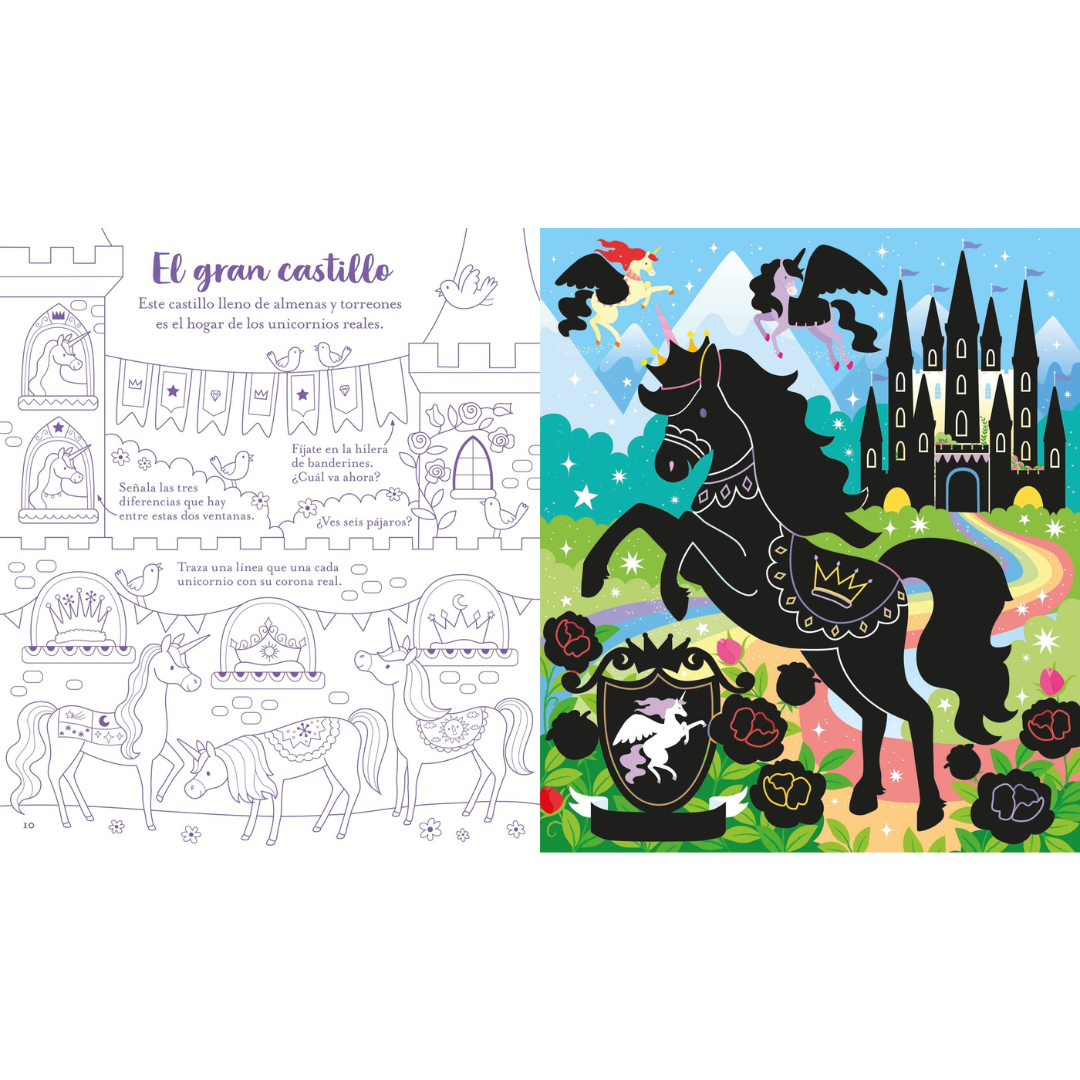 Rasca-rasca con actividades: unicornios