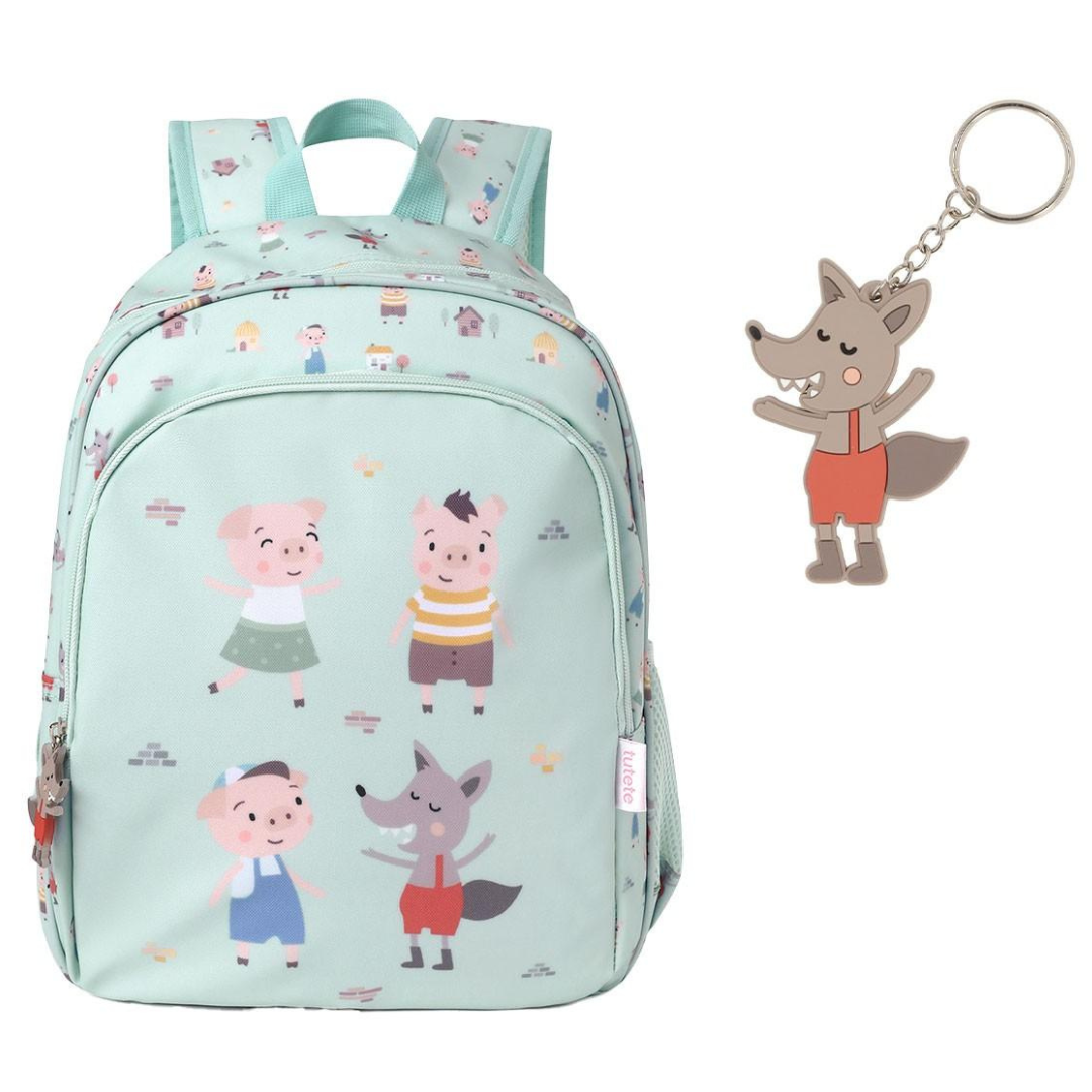 Mochila TUTETE mediana The Three Little Pigs con llavero personalizable