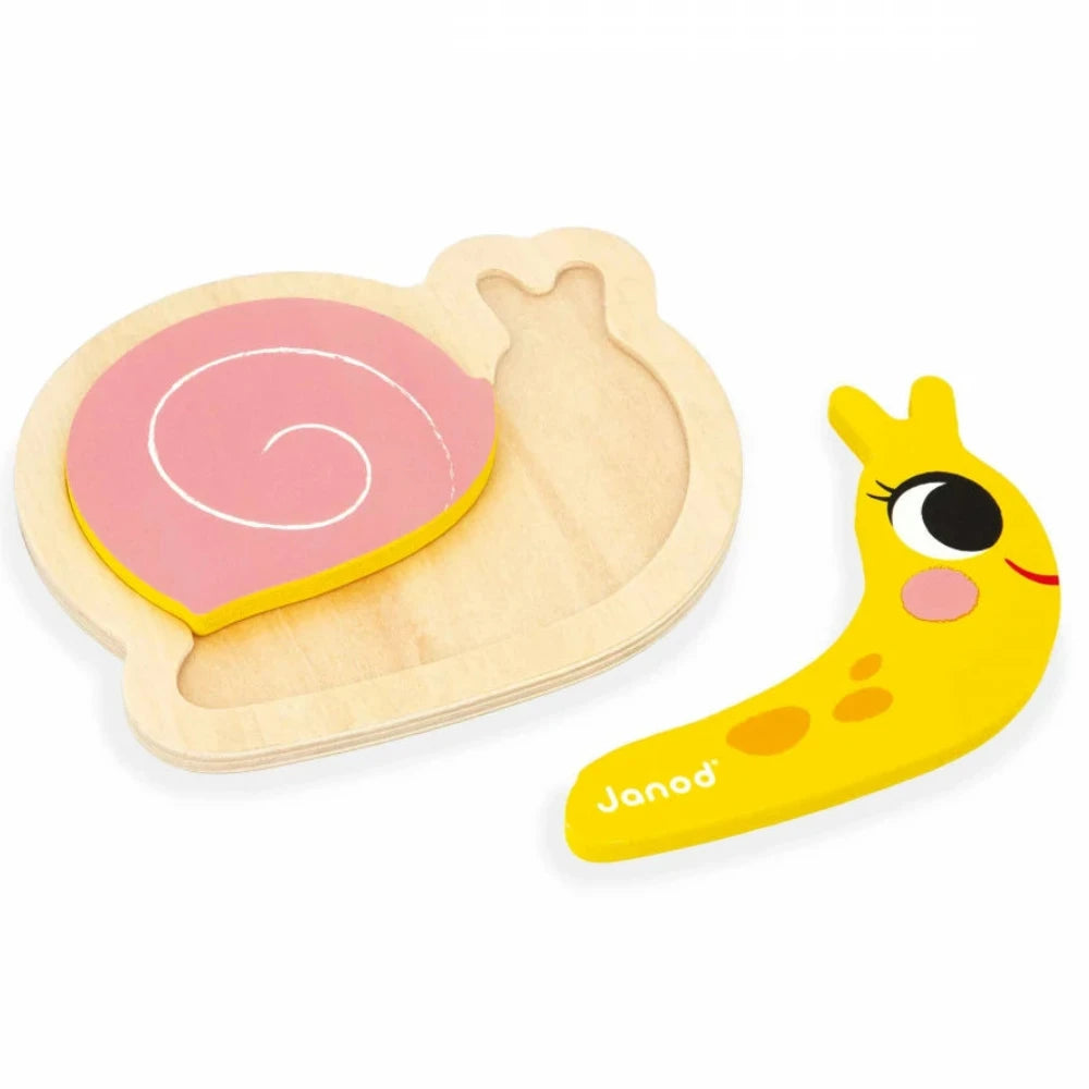 4 puzzles evolutivos de madera · jardín