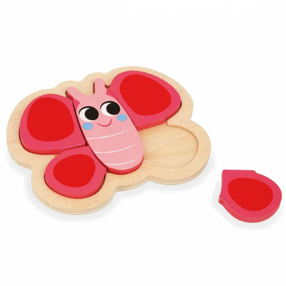 4 puzzles evolutivos de madera · jardín