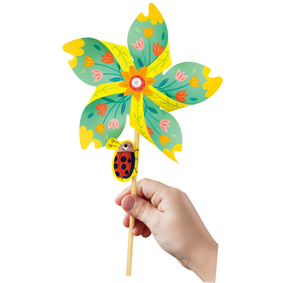 Crea molinillos de viento florales