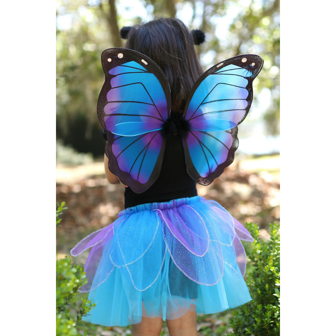 Falda de mariposa de medianoche con alas y diadema