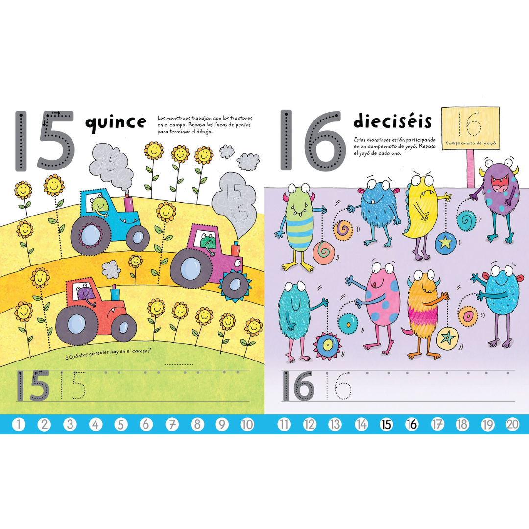 Libro pizarra reutilizable · escribo los números