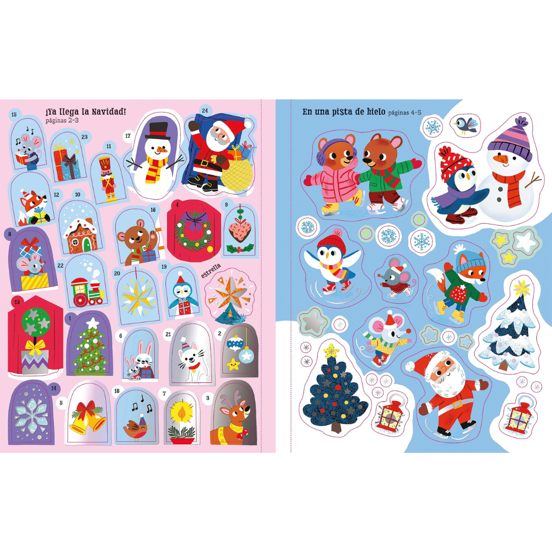 Libro de pegatinas · una navidad con brillos