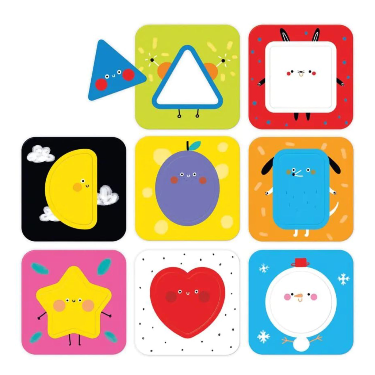 9 puzzles de colores y formas