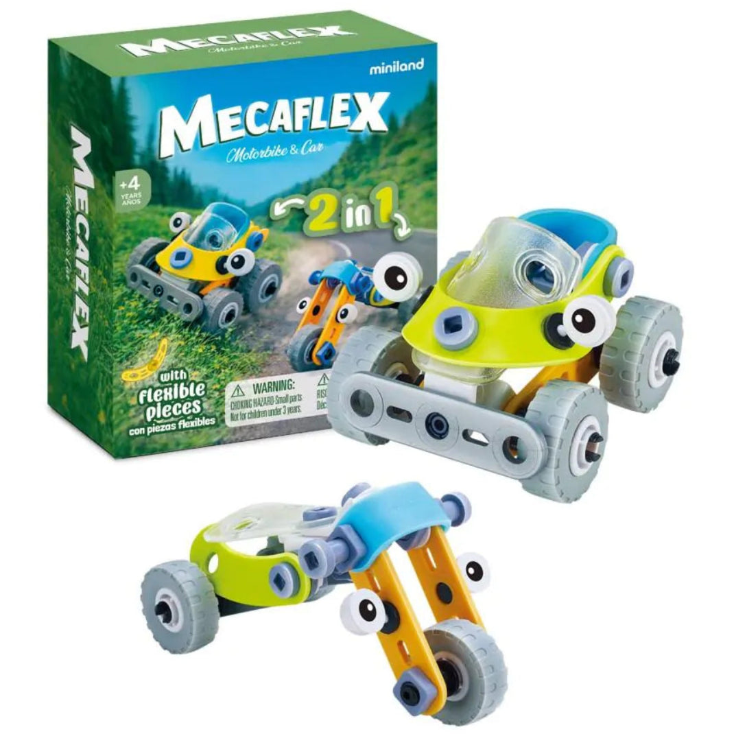 Construcciones flexibles MECAFLEX ¡2 en 1!: moto y coche