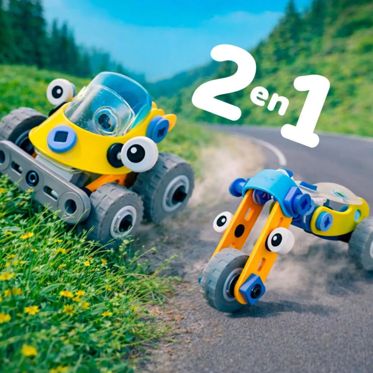 Construcciones flexibles MECAFLEX ¡2 en 1!: moto y coche