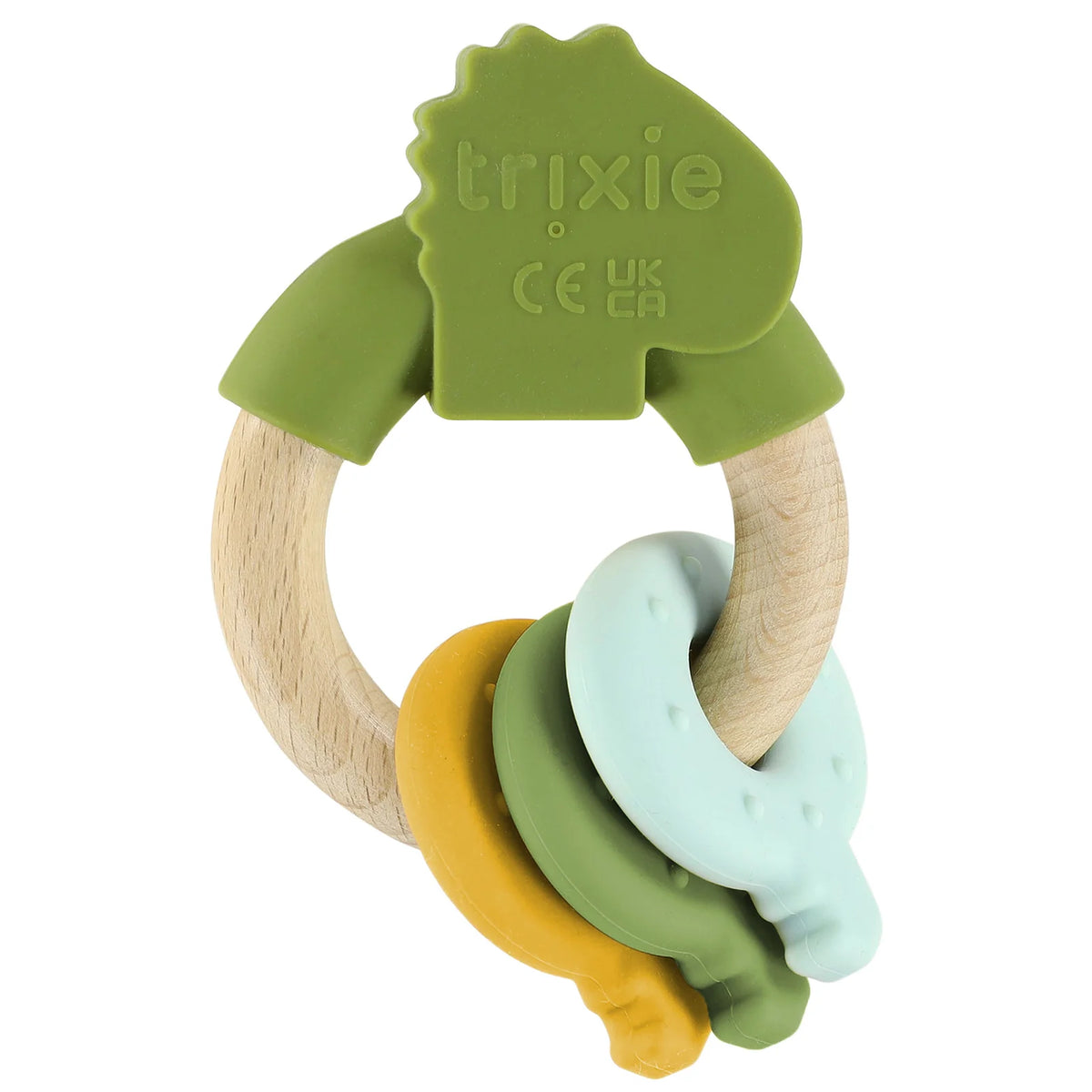 Anilla de actividades de silicona y madera TRIXIE · mr. dino