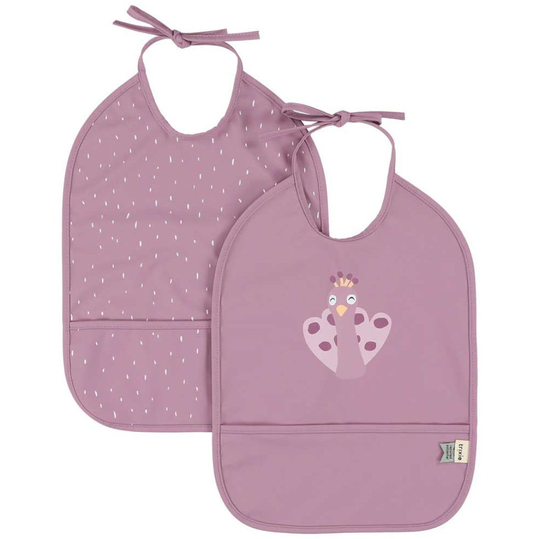 Pack 2 baberos impermeables TRIXIE · mrs. peacock