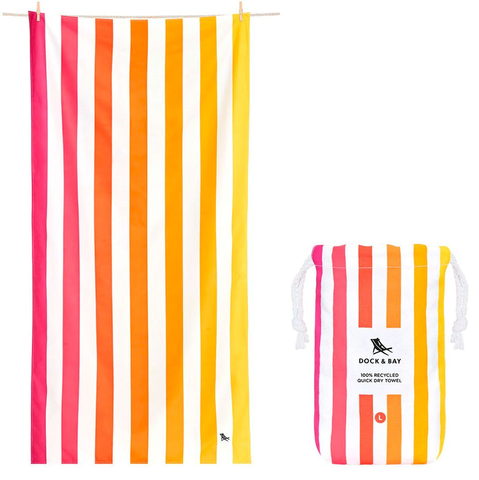 Toalla playa microfibra DOCK & BAY · summer peach sunrise